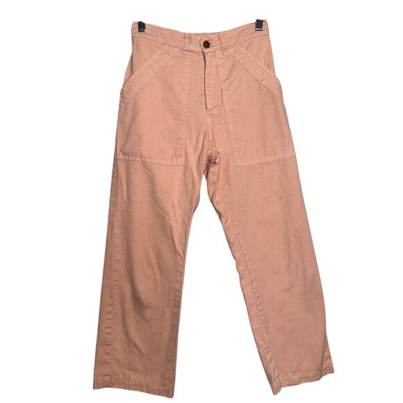 Big Bud Press Terracotta Orange High Rise Cotton Work Pants XS Utility Fit - Picture 1 of 8